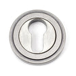 This is an image of From The Anvil - Pewter Round Euro Escutcheon (Art Deco) available to order from T.H Wiggans Architectural Ironmongery in Kendal, quick delivery and discounted prices.