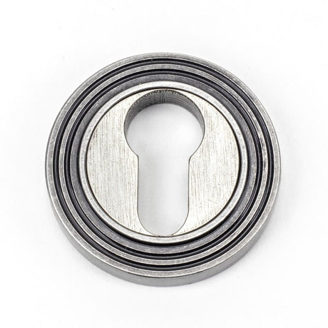 This is an image of From The Anvil - Pewter Round Euro Escutcheon (Beehive) available to order from T.H Wiggans Architectural Ironmongery in Kendal, quick delivery and discounted prices.