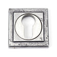 This is an image of From The Anvil - Pewter Round Euro Escutcheon (Square) available to order from T.H Wiggans Architectural Ironmongery in Kendal, quick delivery and discounted prices.