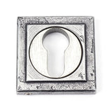 This is an image of From The Anvil - Pewter Round Euro Escutcheon (Square) available to order from T.H Wiggans Architectural Ironmongery in Kendal, quick delivery and discounted prices.