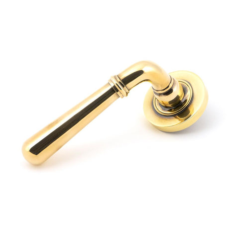 This is an image of From The Anvil - Aged Brass Newbury Lever on Rose Set (Plain) available to order from T.H Wiggans Architectural Ironmongery in Kendal, quick delivery and discounted prices.