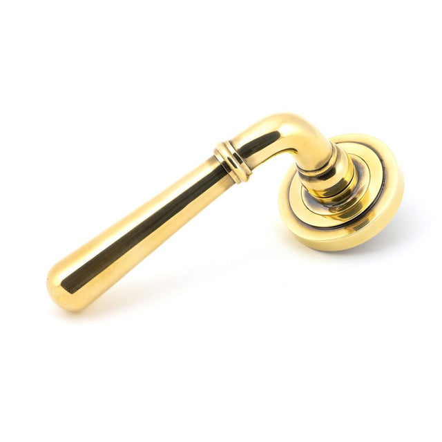 This is an image of From The Anvil - Aged Brass Newbury Lever on Rose Set (Art Deco) available to order from T.H Wiggans Architectural Ironmongery in Kendal, quick delivery and discounted prices.