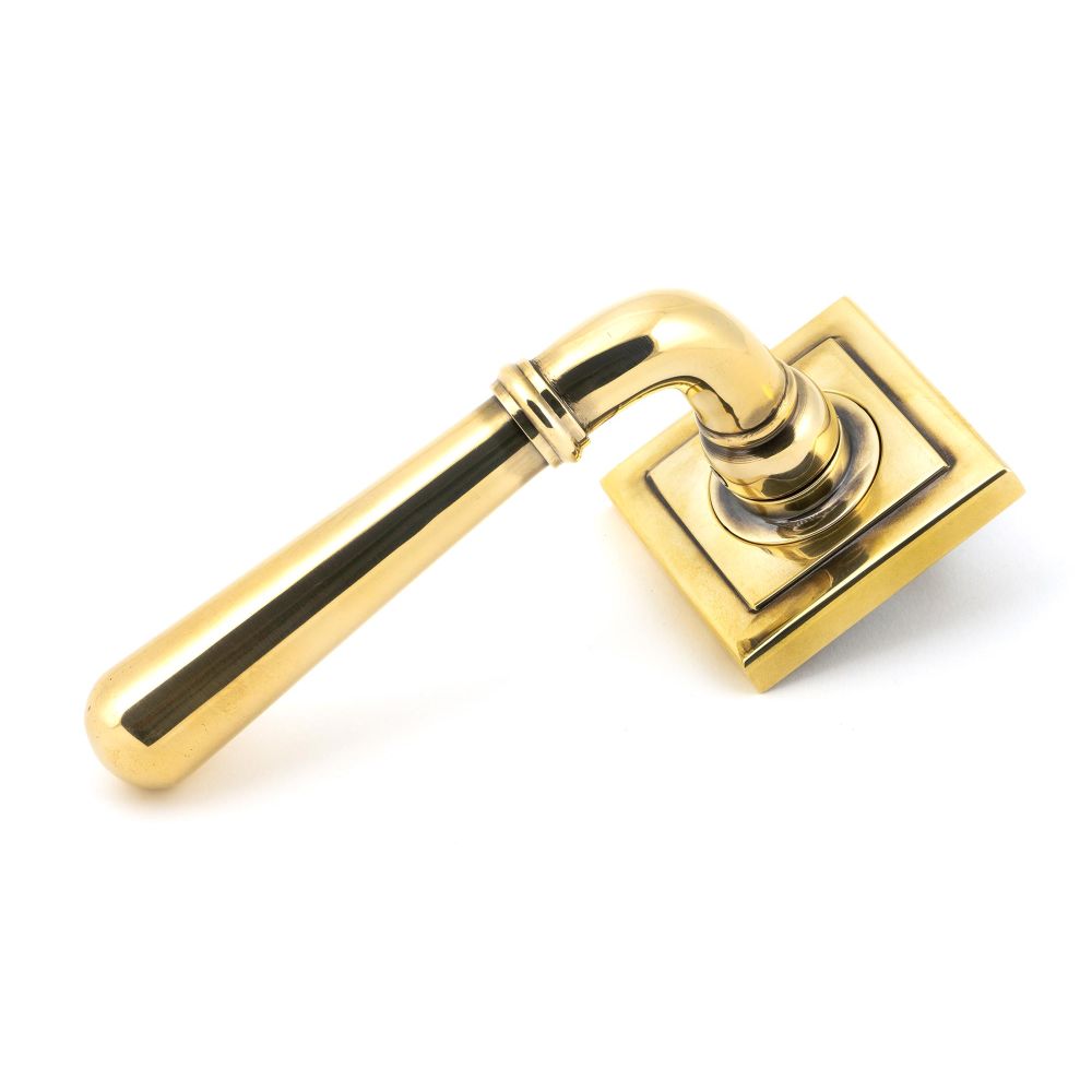 This is an image of From The Anvil - Aged Brass Newbury Lever on Rose Set (Square) available to order from T.H Wiggans Architectural Ironmongery in Kendal, quick delivery and discounted prices.