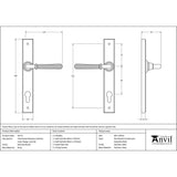 This is an image showing From The Anvil - Polished Nickel Hammered Newbury Slimline Espag. Lock Set available from trade door handles, quick delivery and discounted prices