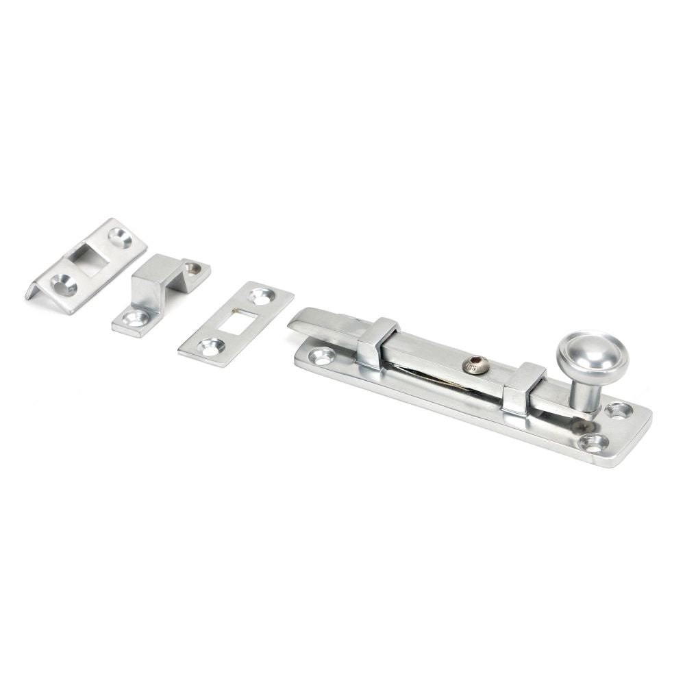 This is an image showing From The Anvil - Satin Chrome 4" Universal Bolt available from T.H Wiggans Architectural Ironmongery in Kendal, quick delivery and discounted prices