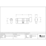 This is an image showing From The Anvil - Pewter 35T/45 5pin Euro Cylinder/Thumbturn available from T.H Wiggans Architectural Ironmongery in Kendal, quick delivery and discounted prices