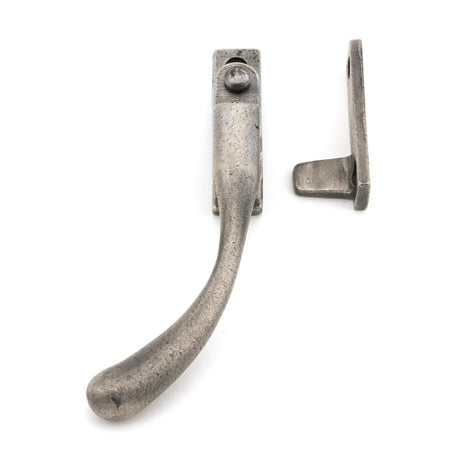 This is an image showing From The Anvil - Antique Pewter Night-Vent Locking Peardrop Fastener - LH available from T.H Wiggans Architectural Ironmongery in Kendal, quick delivery and discounted prices