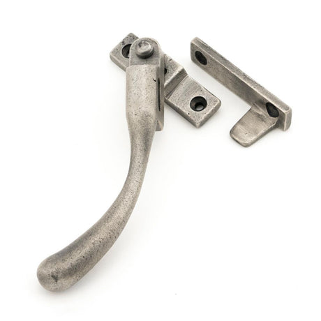 This is an image showing From The Anvil - Antique Pewter Night-Vent Locking Peardrop Fastener - LH available from T.H Wiggans Architectural Ironmongery in Kendal, quick delivery and discounted prices