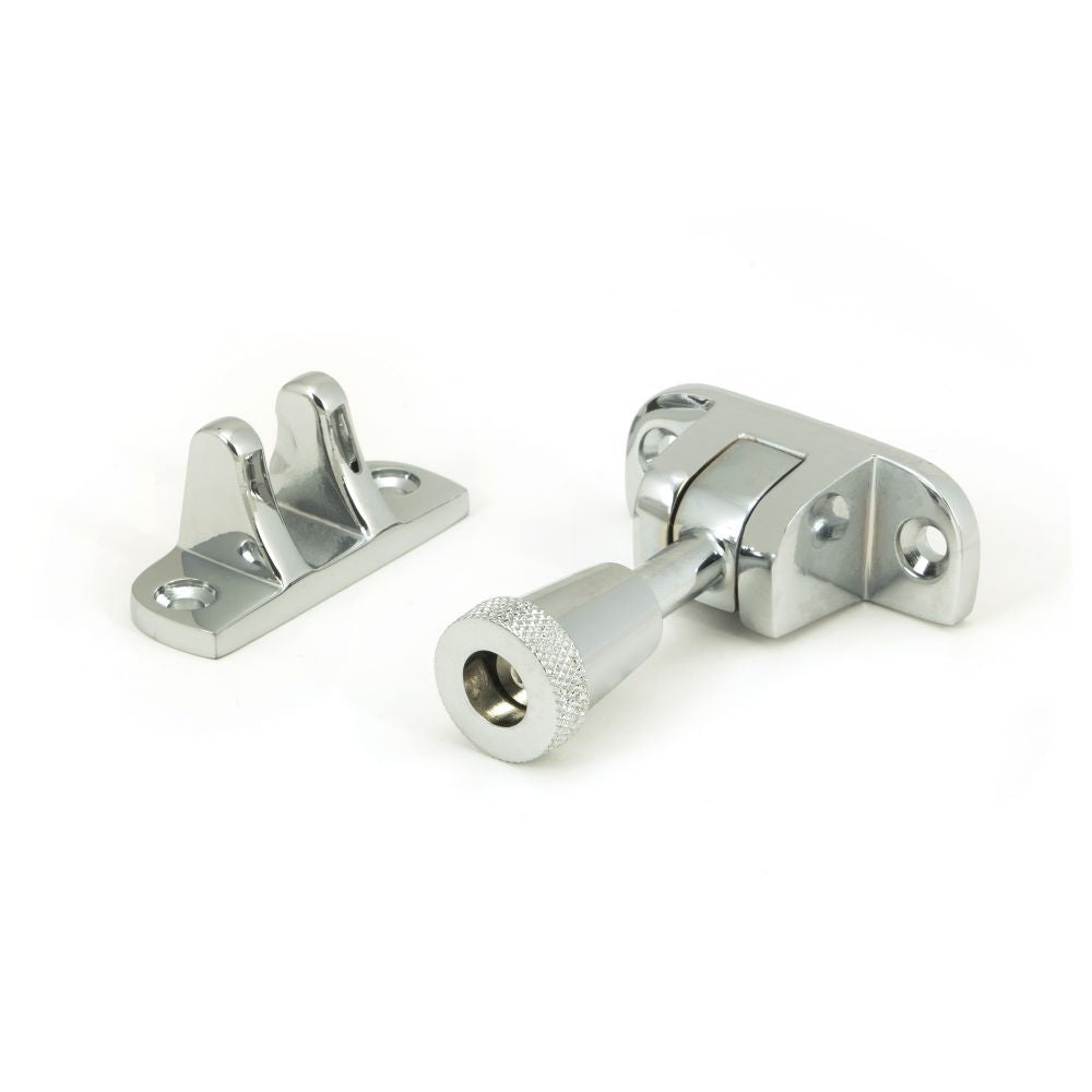 This is an image showing From The Anvil - Polished Chrome Brompton Brighton Fastener (Radiused) available from T.H Wiggans Architectural Ironmongery in Kendal, quick delivery and discounted prices