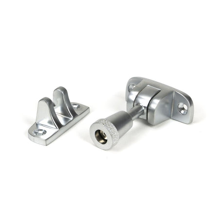 This is an image showing From The Anvil - Satin Chrome Brompton Brighton Fastener (Radiused) available from T.H Wiggans Architectural Ironmongery in Kendal, quick delivery and discounted prices