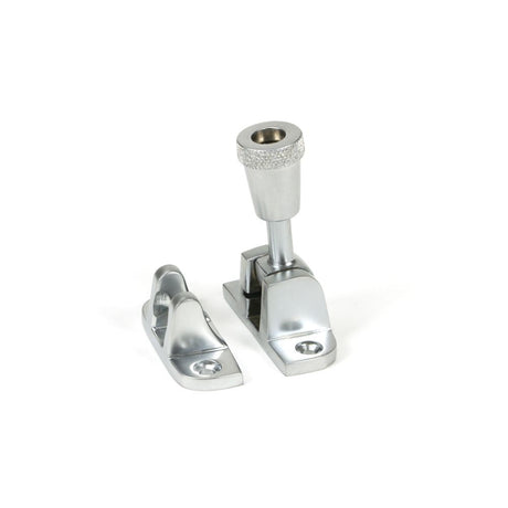 This is an image showing From The Anvil - Satin Chrome Brompton Brighton Fastener (Radiused) available from T.H Wiggans Architectural Ironmongery in Kendal, quick delivery and discounted prices