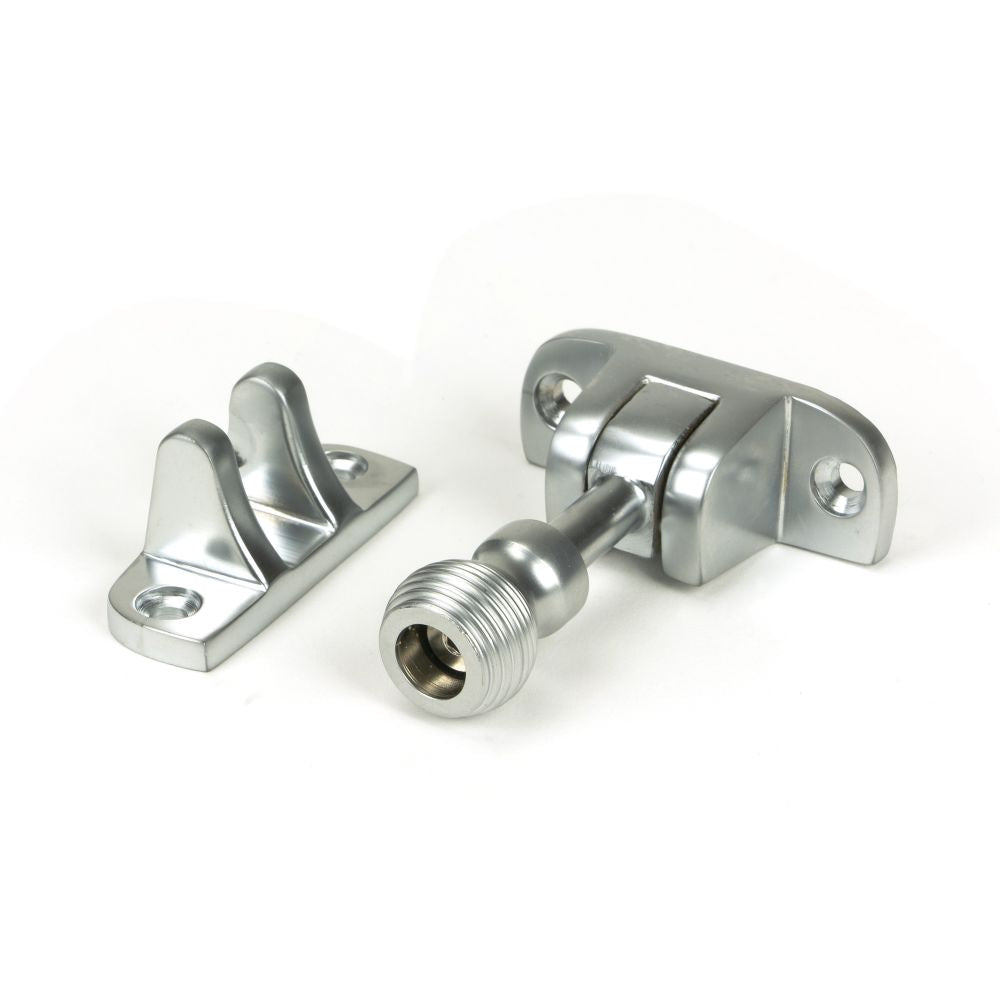 This is an image showing From The Anvil - Satin Chrome Beehive Brighton Fastener (Radiused) available from T.H Wiggans Architectural Ironmongery in Kendal, quick delivery and discounted prices