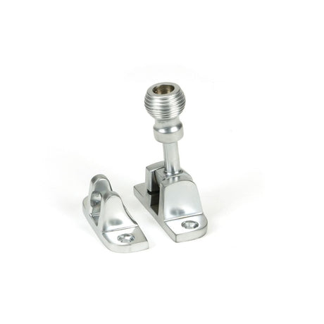 This is an image showing From The Anvil - Satin Chrome Beehive Brighton Fastener (Radiused) available from T.H Wiggans Architectural Ironmongery in Kendal, quick delivery and discounted prices