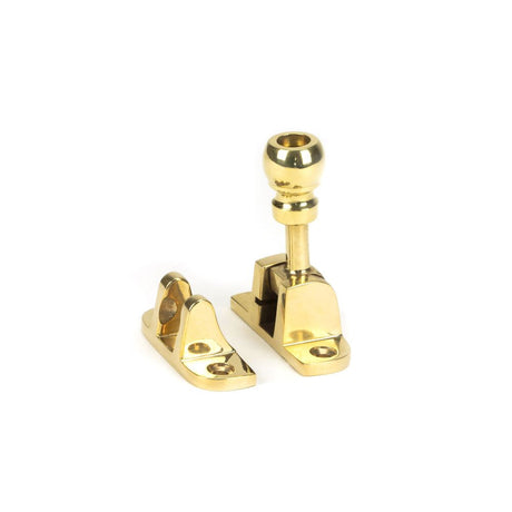This is an image showing From The Anvil - Polished Brass Mushroom Brighton Fastener (Radiused) available from T.H Wiggans Architectural Ironmongery in Kendal, quick delivery and discounted prices