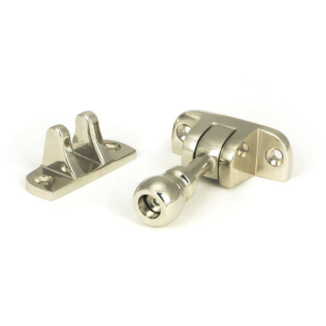 This is an image showing From The Anvil - Polished Nickel Mushroom Brighton Fastener (Radiused) available from T.H Wiggans Architectural Ironmongery in Kendal, quick delivery and discounted prices