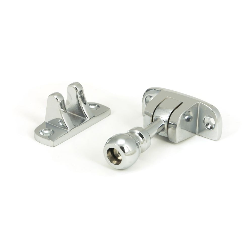This is an image showing From The Anvil - Polished Chrome Mushroom Brighton Fastener (Radiused) available from T.H Wiggans Architectural Ironmongery in Kendal, quick delivery and discounted prices