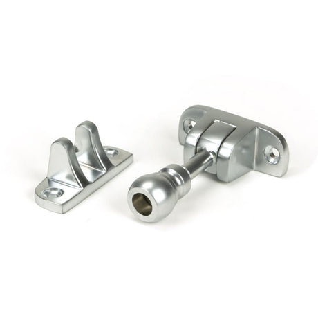 This is an image showing From The Anvil - Satin Chrome Mushroom Brighton Fastener (Radiused) available from T.H Wiggans Architectural Ironmongery in Kendal, quick delivery and discounted prices