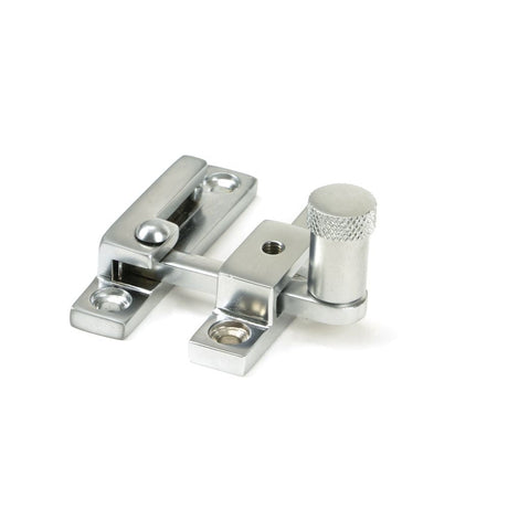 This is an image showing From The Anvil - Satin Chrome Brompton Quadrant Fastener - Narrow available from T.H Wiggans Architectural Ironmongery in Kendal, quick delivery and discounted prices
