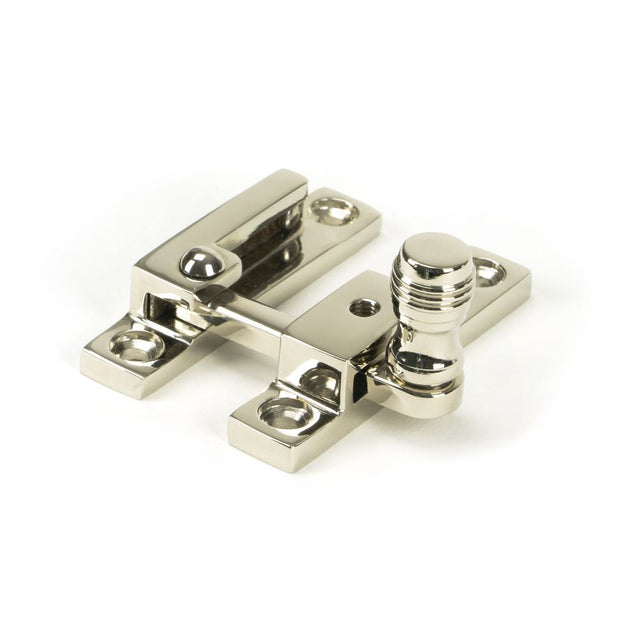 This is an image showing From The Anvil - Polished Nickel Prestbury Quadrant Fastener - Narrow available from T.H Wiggans Architectural Ironmongery in Kendal, quick delivery and discounted prices