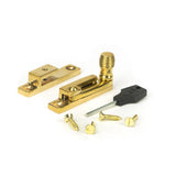 This is an image showing From The Anvil - Polished Brass Beehive Quadrant Fastener - Narrow available from T.H Wiggans Architectural Ironmongery in Kendal, quick delivery and discounted prices