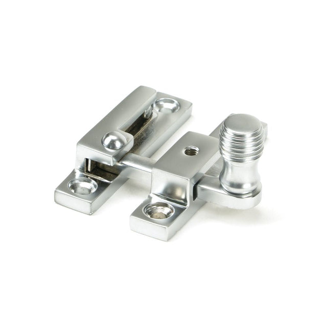 This is an image showing From The Anvil - Satin Chrome Beehive Quadrant Fastener - Narrow available from T.H Wiggans Architectural Ironmongery in Kendal, quick delivery and discounted prices