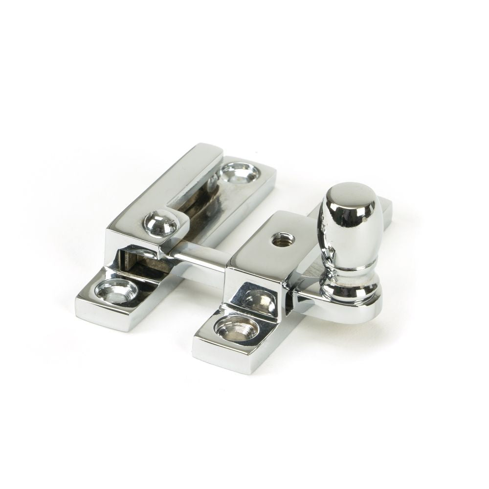 This is an image showing From The Anvil - Polished Chrome Mushroom Quadrant Fastener - Narrow available from T.H Wiggans Architectural Ironmongery in Kendal, quick delivery and discounted prices