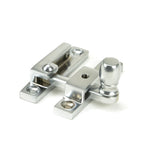 This is an image showing From The Anvil - Satin Chrome Mushroom Quadrant Fastener - Narrow available from T.H Wiggans Architectural Ironmongery in Kendal, quick delivery and discounted prices