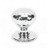 This is an image showing From The Anvil - Polished Chrome Hammered Mushroom Cabinet Knob 32mm available from T.H Wiggans Architectural Ironmongery in Kendal, quick delivery and discounted prices