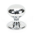 This is an image showing From The Anvil - Polished Chrome Hammered Mushroom Cabinet Knob 38mm available from T.H Wiggans Architectural Ironmongery in Kendal, quick delivery and discounted prices