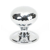 This is an image showing From The Anvil - Polished Chrome Hammered Mushroom Cabinet Knob 38mm available from T.H Wiggans Architectural Ironmongery in Kendal, quick delivery and discounted prices