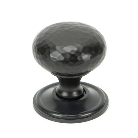This is an image showing From The Anvil - Aged Bronze Hammered Mushroom Cabinet Knob 38mm available from T.H Wiggans Architectural Ironmongery in Kendal, quick delivery and discounted prices