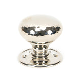 This is an image of From The Anvil - Polished Nickel Hammered Mushroom Mortice/Rim Knob Set available to order from T.H Wiggans Architectural Ironmongery in Kendal, quick delivery and discounted prices.