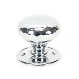 This is an image of From The Anvil - Polished Chrome Hammered Mushroom Mortice/Rim Knob Set available to order from T.H Wiggans Architectural Ironmongery in Kendal, quick delivery and discounted prices.