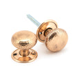 This is an image of From The Anvil - Polished Bronze Hammered Mushroom Mortice/Rim Knob Set available to order from T.H Wiggans Architectural Ironmongery in Kendal, quick delivery and discounted prices.