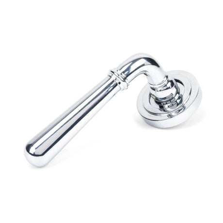 This is an image of From The Anvil - Polished Chrome Newbury Lever on Rose Set (Art Deco) available to order from T.H Wiggans Architectural Ironmongery in Kendal, quick delivery and discounted prices.