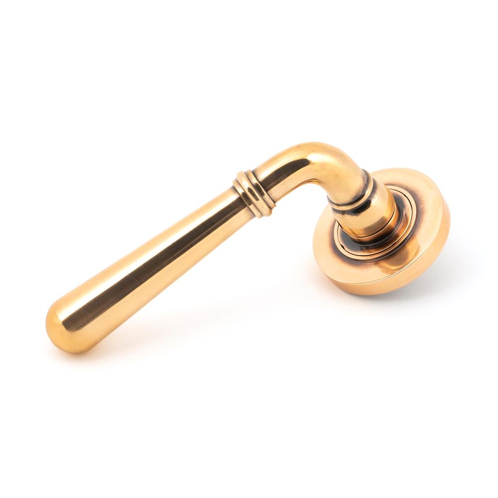 This is an image of From The Anvil - Polished Bronze Newbury Lever on Rose Set (Plain) available to order from T.H Wiggans Architectural Ironmongery in Kendal, quick delivery and discounted prices.