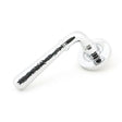This is an image of From The Anvil - Polished Chrome Hammered Newbury Lever on Rose Set (Plain) available to order from T.H Wiggans Architectural Ironmongery in Kendal, quick delivery and discounted prices.