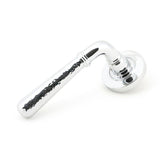 This is an image of From The Anvil - Polished Chrome Hammered Newbury Lever on Rose Set (Plain) available to order from T.H Wiggans Architectural Ironmongery in Kendal, quick delivery and discounted prices.