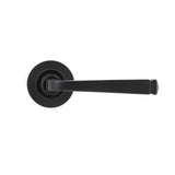 This is an image showing From The Anvil - Aged Bronze Avon Round Lever on Rose Set (Plain) available from trade door handles, quick delivery and discounted prices