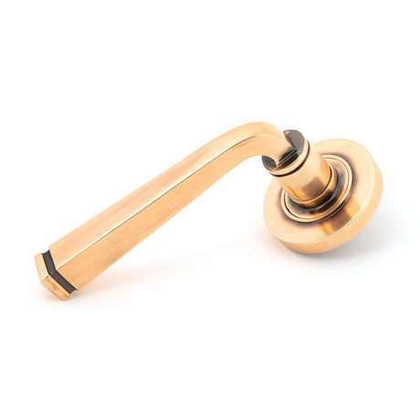 This is an image of From The Anvil - Polished Bronze Avon Round Lever on Rose Set (Plain) available to order from T.H Wiggans Architectural Ironmongery in Kendal, quick delivery and discounted prices.