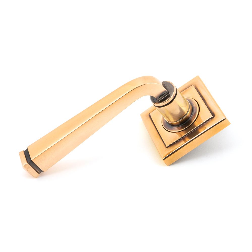 This is an image of From The Anvil - Polished Bronze Avon Round Lever on Rose Set (Square) available to order from T.H Wiggans Architectural Ironmongery in Kendal, quick delivery and discounted prices.