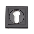 This is an image of From The Anvil - Aged Bronze Round Euro Escutcheon (Square) available to order from T.H Wiggans Architectural Ironmongery in Kendal, quick delivery and discounted prices.