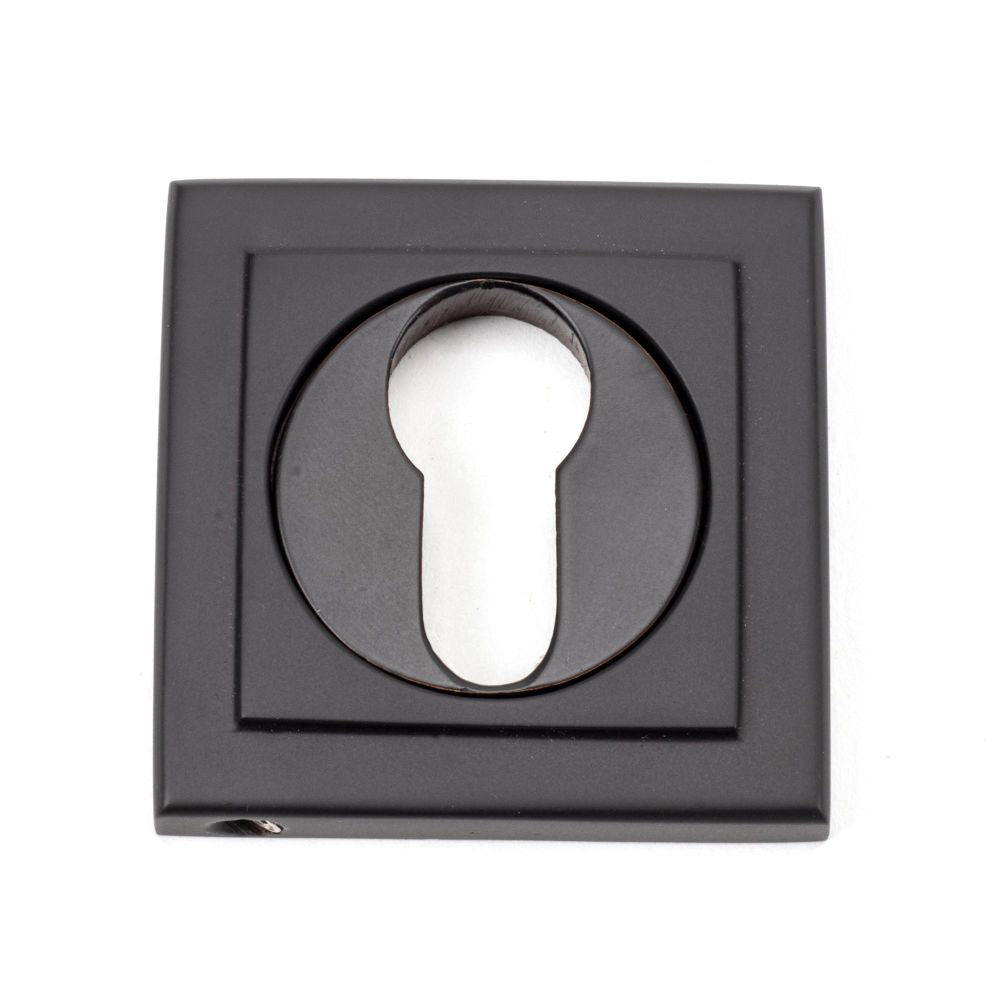 This is an image of From The Anvil - Aged Bronze Round Euro Escutcheon (Square) available to order from T.H Wiggans Architectural Ironmongery in Kendal, quick delivery and discounted prices.