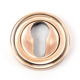 This is an image of From The Anvil - Polished Bronze Round Euro Escutcheon (Art Deco) available to order from T.H Wiggans Architectural Ironmongery in Kendal, quick delivery and discounted prices.