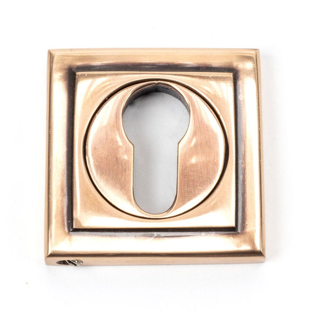 This is an image of From The Anvil - Polished Bronze Round Euro Escutcheon (Square) available to order from T.H Wiggans Architectural Ironmongery in Kendal, quick delivery and discounted prices.