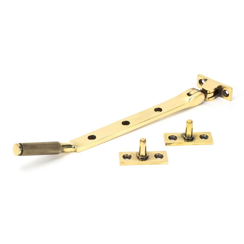 This is an image showing From The Anvil - Aged Brass 8" Brompton Stay available from T.H Wiggans Architectural Ironmongery in Kendal, quick delivery and discounted prices