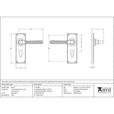 This is an image showing From The Anvil - Aged Brass Hammered Newbury Lever Euro Lock Set available from trade door handles, quick delivery and discounted prices