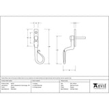 This is an image showing From The Anvil - Pewter 16mm Shepherd's Crook Espag - RH available from T.H Wiggans Architectural Ironmongery in Kendal, quick delivery and discounted prices