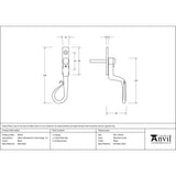 This is an image showing From The Anvil - Black 16mm Shepherd's Crook Espag - LH available from T.H Wiggans Architectural Ironmongery in Kendal, quick delivery and discounted prices