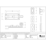 This is an image showing From The Anvil - Black 4" Monkeytail Universal Bolt available from trade door handles, quick delivery and discounted prices